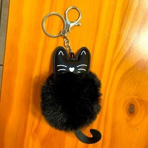 Plush ball Cat keychain